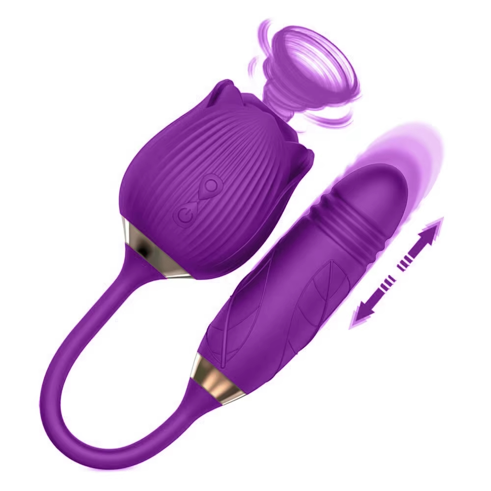 2-in-1 Rose Saugvibrator & Vibrationsdildo